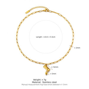 Collar de Joyería con Colgante de Corazón de Acero Inoxidable 316L, Chapado en Oro de 18k, Resistente al Agua y al Deslustre, con Logotipo Personalizado, para Mujer - Product Image 6