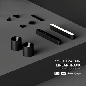 Siêu mỏng thông minh lõm đường sắt nam châm không dây tuya ziggbe 6 9 <span class=keywords><strong>12</strong></span> 14 18 28 <span class=keywords><strong>W</strong></span> 24V Hệ thống tuyến tính Dali dẫn từ theo dõi ánh sáng - Product Image 2