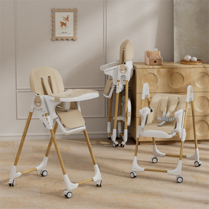 Nouvelle chaise haute pour bébé 3 en 1, 8 vitesses, hauteur réglable, pliage en un clic, avec dossier, repose-pieds et plateau réglables - Product Image 1