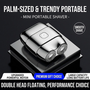 Mini <span class=keywords><strong>Afeitadora</strong></span> Rotativa de Doble Cabezal <span class=keywords><strong>para</strong></span> Hombre, Impermeable IPX5, Maquinilla de Afeitar Magnética, Carga Rápida Tipo C, Motor de Doble Núcleo, Uso en Seco y Húmedo, de Bolsillo <span class=keywords><strong>para</strong></span> Viajes - Product Image 1