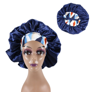 Gorros <span class=keywords><strong>de</strong></span> satén para dormir, gorro <span class=keywords><strong>de</strong></span> dormir, Pelo Rizado sedoso, gorro <span class=keywords><strong>de</strong></span> banda con estampado trenzado negro para mujer - Product Image 3