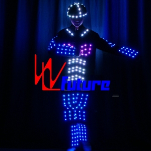 <span class=keywords><strong>Disfraz</strong></span> de Robot LED programable, <span class=keywords><strong>disfraz</strong></span> de baile LED Tron que brilla en la oscuridad, vestidos futuristas, disfraces de LED Robot, ropa Rave para adultos - Product Image 3
