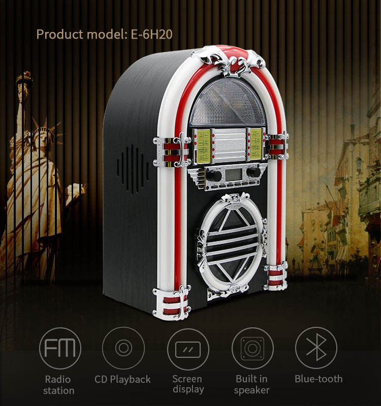 希少】ジュークボックス型 CDプレーヤー AM FMラジオ ジュークボックス