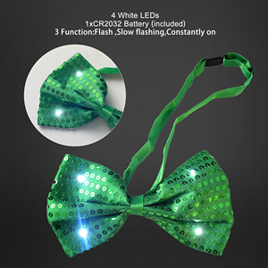 Decoración para Fiestas, Corbata <span class=keywords><strong>de</strong></span> Lentejuelas Luminosa <span class=keywords><strong>de</strong></span> 5.9'' con 4 LED Blancos para <span class=keywords><strong>Carnaval</strong></span>, Día Nacional <span class=keywords><strong>de</strong></span> Estados Unidos, Día <span class=keywords><strong>de</strong></span> San Patricio - Product Image 5