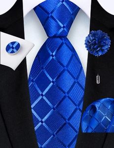 3.15" (8cm) <strong>Mens</strong> Tie and Lapel Pin Plaid Checkered Necktie <strong>Hankerchief</strong> Cufflinks Set for <strong>Men</strong> Business Wedding Party - Product Image 6