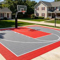 Dalles de sol sportives modulaires en PP à emboîtement 300 x 300 mm antidérapantes pour terrain de basketball intérieur