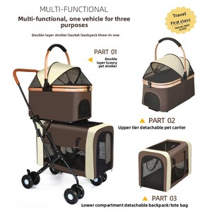 Chariot <span class=keywords><strong>pour</strong></span> animaux de compagnie multifonctionnel, <span class=keywords><strong>d</strong></span>étachable et portable, adapté à une utilisation en intérieur et en extérieur, chariot léger <span class=keywords><strong>pour</strong></span> animaux de compagnie - Product Image 2