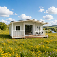 Maison conteneur modulaire préfabriquée Jiezhu à double aile extensible, respirante, imperméable, ignifuge et épaissie, garantie 1 an