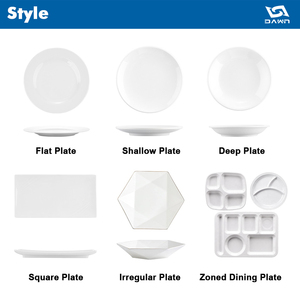 Assiettes blanches en <span class=keywords><strong>céramique</strong></span> avec logo d'impression personnalisé pour la décoration de promotion de magasin de fête de mariage à la maison de restaurant d'hôtel vente en gros - Product Image 2