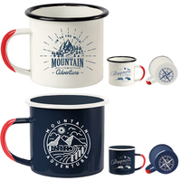 Mug à Café en Émail Sublimation de Haute Qualité 12oz, Personnalisé avec Impression Colorée et Logo sur Mesure
