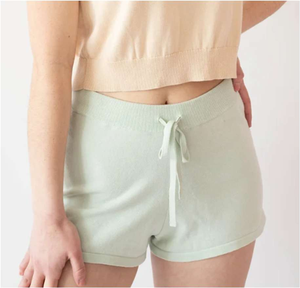 Shorts de Punto de Algodón BCI para Mujer, Shorts Casuales con Cordón Ajustable - Product Image 1