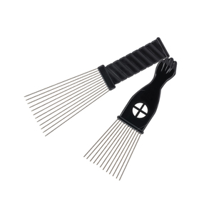 Wanmei Peine de Dientes Anchos de Metal para Salón, Peine Afro Americano para Cabello Rizado, Peine de Acero con Agujas Estilo Afro - Product Image 2