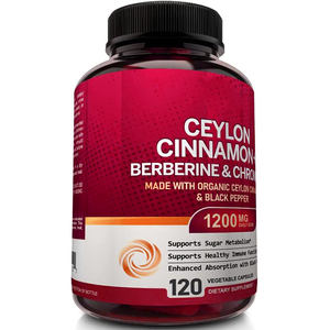 Vegan suplemen serat makanan kayu manis berin HCL kapsul dukungan gula darah sehat - Product Image 3