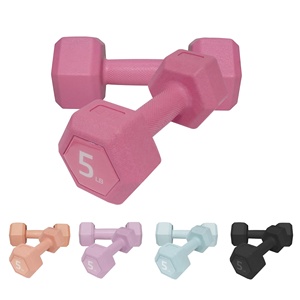 Cast Iron & Rubber <b>Dumbbell</b> Hand Weights 5/10/15/20lbs 5 Colors Unisex Comprehensive Fitness Exercise Home Gym Equipment - Product Image 1