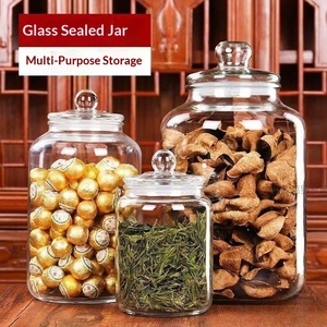 Botellas de Vidrio Herméticas, Frascos Transparentes Grandes para Almacenar Piel de Mandarina, Té y Alimentos, Tapas de Plástico, Modernas, Minimalistas y Ecológicas - Product Image 1