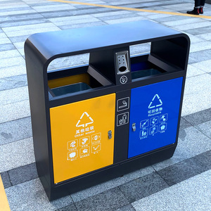 ถังขยะแยกประเภท2ชั้นกล่องผลไม้สแตนเลสถังเก็บขยะอนามัยกลางแจ้งสามารถปรับแต่งได้ตามต้องการ - Product Image 3