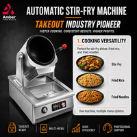 Robot commercial automatique pour riz frit, machine de cuisson intelligente à induction avec wok rotatif pour cuisson automatique par agitation