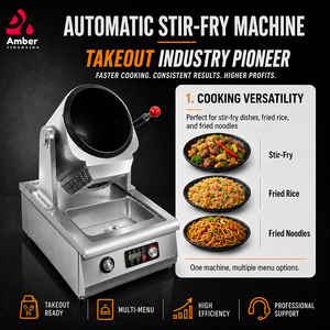 Robot de Cocina Automático para Arroz Frito Comercial de Gran Tamaño, Máquina Inteligente para Saltear con Cilindro Electromagnético - Product Image 1