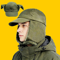 Gorro Ushanka Clásico Estilo Alemán, Aislado, de Seis Paneles, para Caza, Protección Térmica para los Oídos, para Nieve, Esquí, Senderismo, Caza Táctica, Invierno