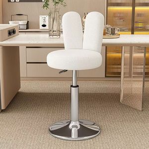 Nordique moderne velours lapin oreille comptoir <span class=keywords><strong>tabouret</strong></span> hauteur réglable pivotant chaise de Bar Base robuste salon maison Bar cuisine bureau - Product Image 6