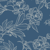 Tela Estampada Digital de Última Moda Hutterite, Diseño Floral Gris, 100% Poliéster Crepé Koshibo, para Vestidos