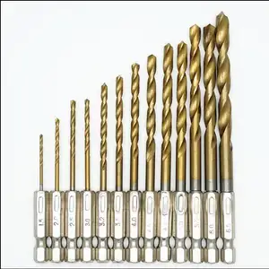 Wood milling tool bits 13pcs Set 1/4 Steel Hex Shank Drill Bit