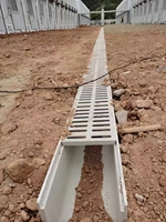 Caniveau de drainage en PRV moulé SMC avec couvercle et grille pour l'agglomération des eaux usées des sols d'atelier et des usines chimiques