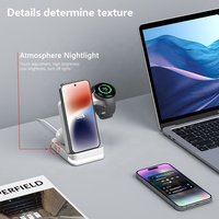 Nouvelle station de charge sans fil 3-en-1 2025 avec veilleuse, charge rapide 10W, port Type-C pour téléphones mobiles et montres