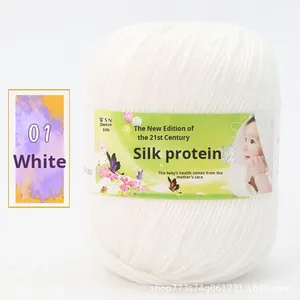 6 brins bébé coton/acrylique boule de fil tricot à la main moyen fin Crochet pantoufles peluche fil poupée Crochet bricolage teint anti-boulochage - Product Image 6