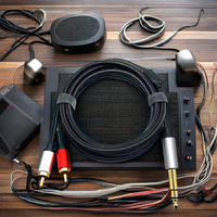 Câble adaptateur TRS 2RCA 1/4 "plaqué or 6.35mm stéréo mâle double RCA mâle Y pour Microphone AV récepteur PVC cuivre pur