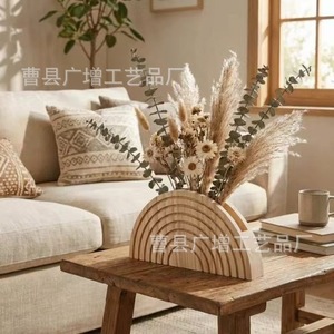 Wooden Flower Display Wall Decoration Semi Circular Plant <b>Containers</b> Hanging Rustic Style For Indoor Outdoor Use - Product Image 2