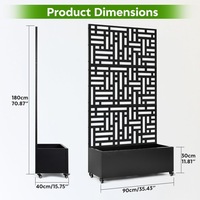 Vente en gros de jardinières décoratives en métal personnalisées pour l'extérieur, gravure laser 3D, imperméables, durables, écran d'intimité en aluminium