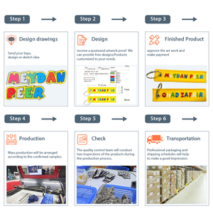 Bán Buôn Ngắn Dây Buộc Dây Đeo Keychain Vải Thêu Keychain Biểu Tượng Tùy Chỉnh - Product Image 3