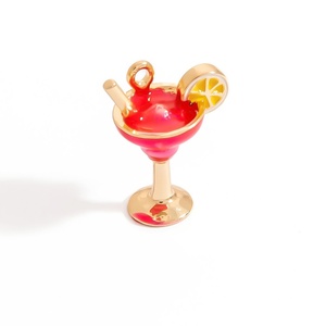 Colgante de Moda Individual de Acero Inoxidable Chapado en Oro de 18k, Accesorio de Joyería DIY con Diseño de Gota de Aceite, Estilo Lindo y Fresco - Product Image 4