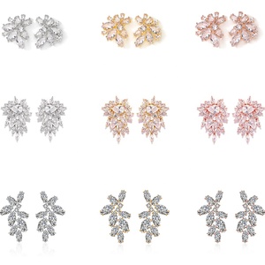 RAKOL EP480 Fancy Gold Plated Geometric <strong>Small</strong> <strong>Studs</strong> <strong>Earrings</strong> Cubic Zirconia Jewelry Women Anniversary Party Gift - Product Image 2
