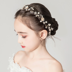 Wedding Flower Crown Princess Wedding Headpiece Rhinestone <strong>Headband</strong> <strong>Veil</strong> Crystal Headpiece Tiara for Girls Wedding Flower Girls - Product Image 6