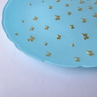 Assiettes de présentation décoratives en verre bleu ciel antique en gros pour mariages, dîners, événements et décoration de table