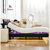Ensemble de lit double moderne multifonctionnel respirant avec matelas et surveillance de la santé par IA pour villas, ensemble de lit intelligent silencieux