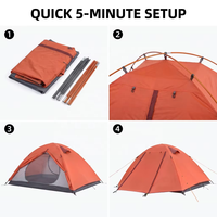 Tente imperméable double couche JADE PEAK en nylon ultraléger quatre saisons 1P avec renforts diagonaux pour la randonnée et le trekking
