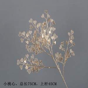 Vente en gros de feuille de ginkgo artificielle feuille d'eucalyptus dorée branche de fleur décorations de gâteau de fête de Noël et du nouvel an - Product Image 3