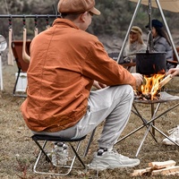 HISPEED Chaise portable Tabouret de camping à l'extérieur Tabouret pliable en aluminium Oxford 600D