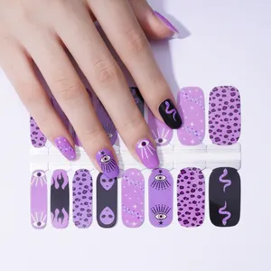 Großhandel Custom Trans lucent Nail Wraps Ungiftige selbst klebende Nail Art Dekoration Aufkleber