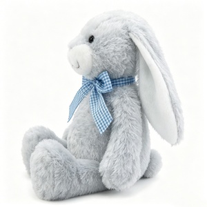 Conejito de peluche gris personalizado, conejito de peluche con orejas caídas, juguete de peluche de conejo, conejito de peluche, peluche de conejo gris - Product Image 3