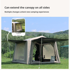 Carpa Inflable Portátil de Lujo para 4 Estaciones, 3-4 Personas, Fácil de Instalar, 2000-3000 mm, Impermeable, Resistente al Viento, Autoportante, de Tela de Algodón - Product Image 4