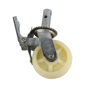 ล้อเลื่อนอุตสาหกรรม 4 นิ้ว สีแดง โพลียูรีเทน พร้อมเบรก สำหรับโรงงาน - Product Image 2