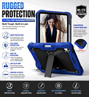 Étui robuste en silicone pour tablette iPad 10e génération 10,9 pouces, coque pour iPad 11e génération A16 11 pouces avec béquille intégrée et support pour stylet