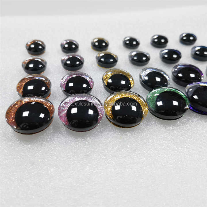 64 Pcs Glitter Safety Eyes 25mm | Colorful Plastic Eyes For Amigurumi, Crochet Animals, Doll Making (8 Colors)