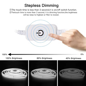 Touch dimmable switch COB <b>light</b>-emitting diode with <b>Usb</b> plug Cob dimmable <b>light</b>-emitting diode <b>light</b> <b>strip</b> - Product Image 6
