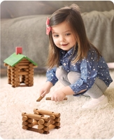 Ensemble de cabane en rondins en bois jouet de maison de construction pour les tout-petits Kit de Construction STEM classique Compatible avec Lincoln Log