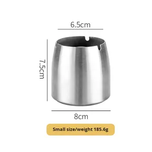 Porte-cigarettes classique en acier inoxydable épaissi, sans fumée, avec logo personnalisable, facile à nettoyer, cendrier pour cigares pour hôtel et bar - Product Image 2